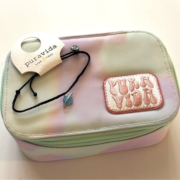 Pura Vida Watercokor Jewelry Case Set with gift bracelet and stickers - Picture 7 of 12